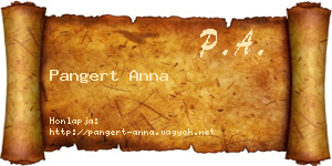 Pangert Anna névjegykártya